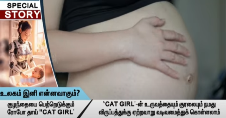 உலகம் இனி என்னவாகும் குழந்தையை பெற்றெடுக்கும் ரோபோ தாய் “CAT GIRL’ !