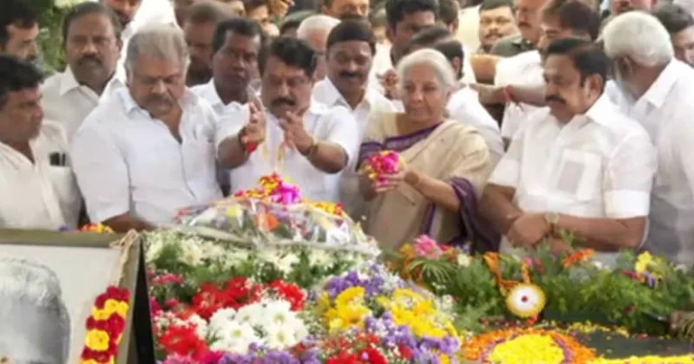 மூப்பனார் நினைவு தினம் – நினைவிடத்தில் நிர்மலா சீதாராமன் மரியாதை!
