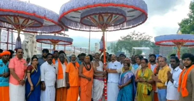 பிரமோற்சவ விழா – சென்னையில் இருந்து திருப்பதி ஏழுமலையான் கோயிலுக்கு திருக்குடைகள் ஊர்வலம்!