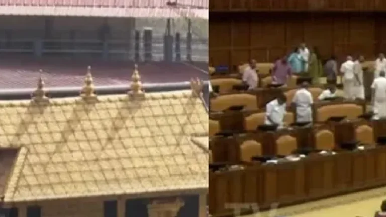 சபரிமலை ஐயப்பன் கோயிலில் தங்கத் தகடுகள் எடை குறைந்த விவகாரம் – கேரள சட்டபேரவையில் எதிர்க்கட்சியினர் கடும் அமளி!