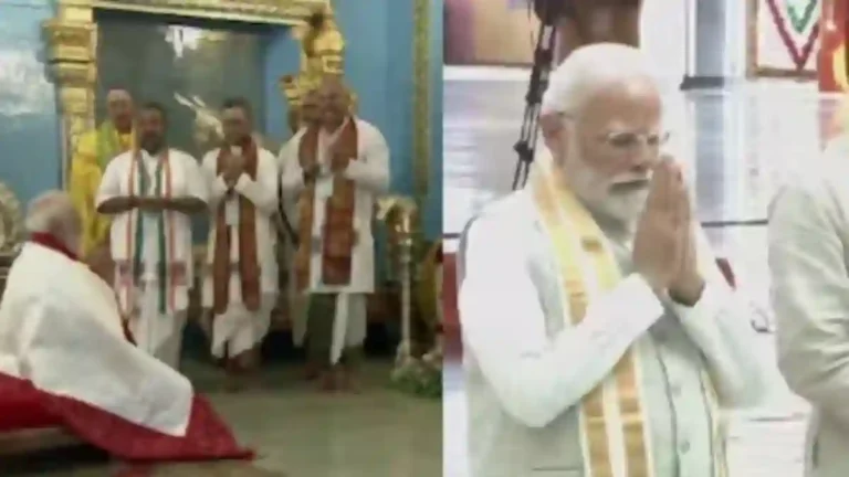 புட்டபர்த்தியில் பிரதமர் மோடி..! ஸ்ரீ சத்ய சாய்பாபா ஸ்தலத்தில் சந்திரபாபு நாயுடுயுடன் சாமி தரிசனம்..!