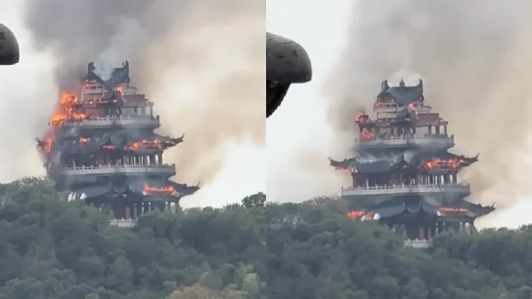 சீனா : 1,500 ஆண்டுகள் பழமையான கோயிலில் தீ விபத்து!