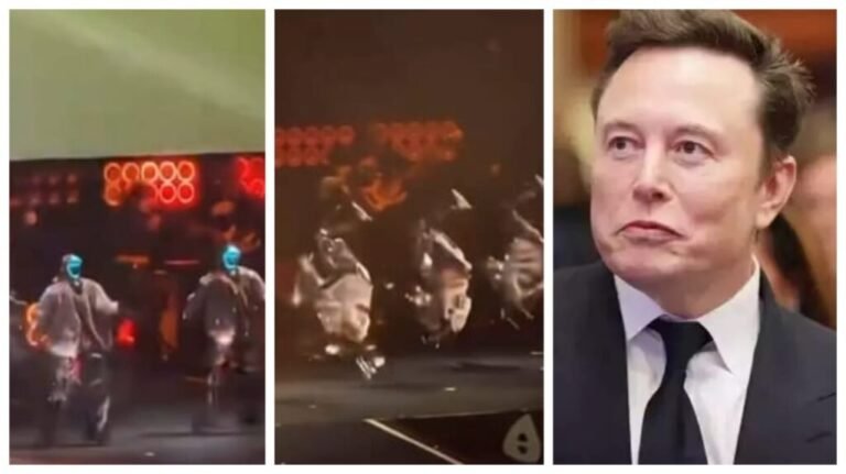 சீனாவில் இசை நிகழ்ச்சியில் மனிதர்களுடன் நடனமாடிய ரோபோக்கள்