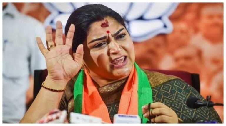 மேடையில் புள்ளிவிவரத்தோடு பொளந்து கட்டிய குஷ்பு…!!! 