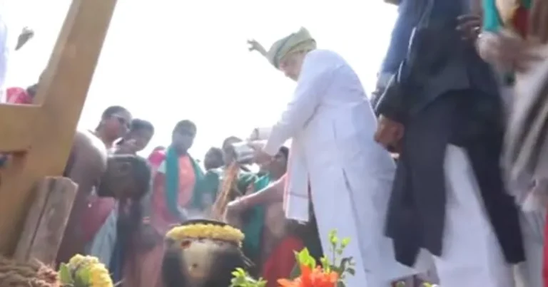 திருச்சி மன்னார்புரத்தில் பாஜக சாரிபில் நடைபெற்ற பொங்கல் விழா – அமித்ஷா பங்கேற்பு!