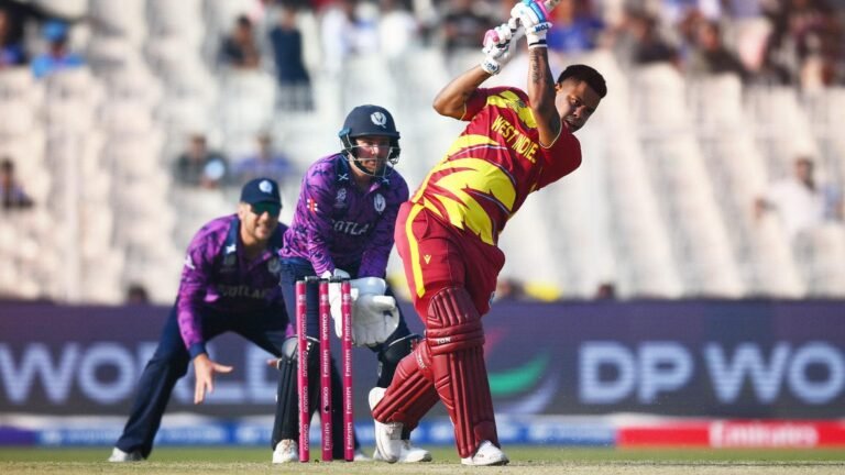டி20 உலகக்கோப்பை 2026: ஸ்காட்லாந்தை போராட்டம் வீண்; வெஸ்ட் இண்டீஸ் வெற்றி  