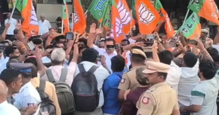 ராகுல்காந்திக்கு எதிர்ப்பு – கரூரில் பாஜகவினர் ஆர்பாட்டம்!