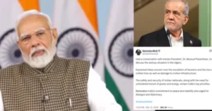 ஈரான் அதிபருடன் பிரதமர் மோடி தொலைபேசியில் பேச்சு – பேச்சுவார்த்தை மூலம் பிரச்னைகளுக்கு தீர்வு காண அறிவுறுத்தல்!