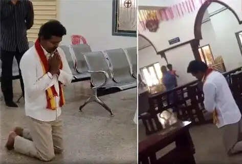 #BREAKING தேவாலயத்தில் முழங்காலிட்டு நடந்து பிரார்த்தனை செய்த விஜய்