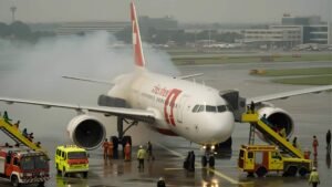 டெல்லி விமான நிலையத்தில் பதற்றம்: சுவிஸ் ஏர் விமான என்ஜினில் தீ  