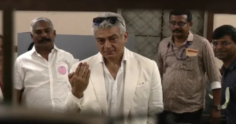 திருவான்மியூர் பாரதிதாசன் பள்ளியில் வாக்களித்தார் நடிகர் அஜித்!