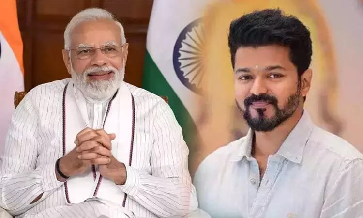 தமிழகத்தில் தவெக அபார வெற்றி…!  விஜய்க்கு பிரதமர் மோடி புகழாரம்..!! 