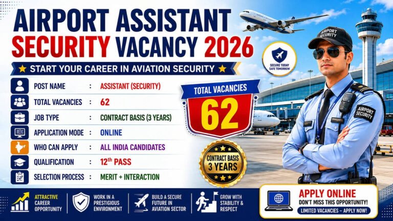 இந்திய விமான நிலையத்தில் Assistant (Security) வேலை – 62 காலியிடங்கள்..!