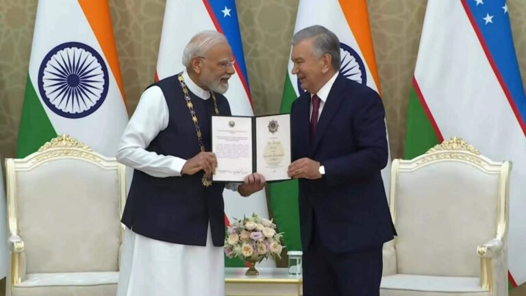 இந்தியாவுக்கு நீண்ட கால யுரேனியம் வழங்க உஸ்பெகிஸ்தான் சம்மதம்! பிரதமர் மோடிக்கு உயரிய விருது வழங்கி கௌரவிப்பு  