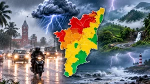 இடி, மின்னலுடன் கனமழை! நீலகிரி முதல் திருவள்ளூர் வரை அலர்ட்!