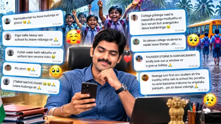 ஸ்கூலுக்கு லீவு விடுங்க-மெசேஜ்களைப் பகிர்ந்த கன்னியாகுமரி கலெக்டர்!