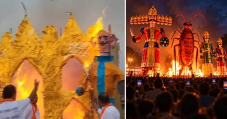 டெல்லியில் நடைபெறும் ராம்லீலா நிகழ்வு – ராவணன், கும்பகர்ணன் உள்ளிட்டோருடன் சேர்த்து கரப்பான் பூச்சியின் 30 அடி உயர உருவபொம்மையும் எரிக்க முடிவு!